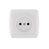 Розетка 1-м ОП Demet 16А IP20 без заземл. керамика бел. LEZARD 711-0200-121