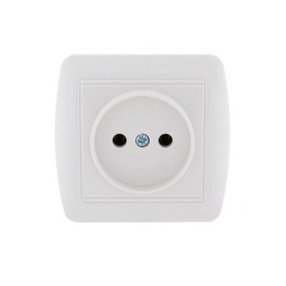 Розетка 1-м ОП Demet 16А IP20 без заземл. керамика бел. LEZARD 711-0200-121