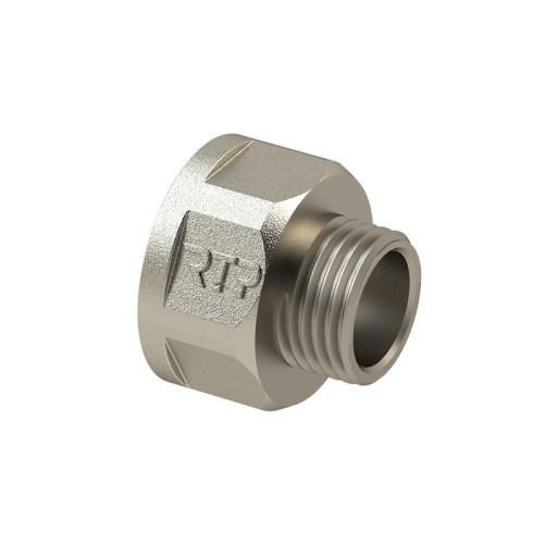 Переходник латунь внутр./наружн. резьба 1/2х3/8дюйм никель RTP 31592