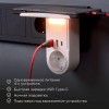 Адаптер USB (2хUSB-A + USB-С) + розетка 220-250В с подсветкой и подставкой для телефона Rexant 11-12