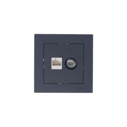 Розетка компьютерная + телевизионная 2-м AtlasDesign RJ45 кат.5E + TV механизм грифель SE ATN000789