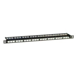 Патч-панель наборная экранированная 19дюйм 0.5U Keystone 24 порта DKC RNKPP2405BK