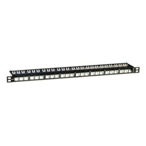 Патч-панель наборная экранированная 19дюйм 0.5U Keystone 24 порта DKC RNKPP2405BK