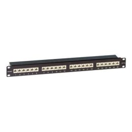 Патч-панель экранированная 19дюйм 1U кат.6а RJ45 LSA 24 порта DKC RN6APPF241BK