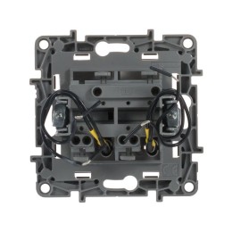 Выключатель 2-кл. СП Etika 10А IP20 250В 10AX с подсветкой/индикацией авт. зажимы механизм антрацит