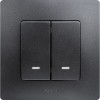 Выключатель 2-кл. СП Etika 10А IP20 250В 10AX с подсветкой/индикацией авт. зажимы механизм антрацит