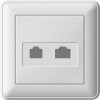 Розетка компьютерная + телефонная 2-м СП W59 RJ45 + RJ11 кат.5E 1А бел. SchE RSI-251TK5E-18 (РСИ-251