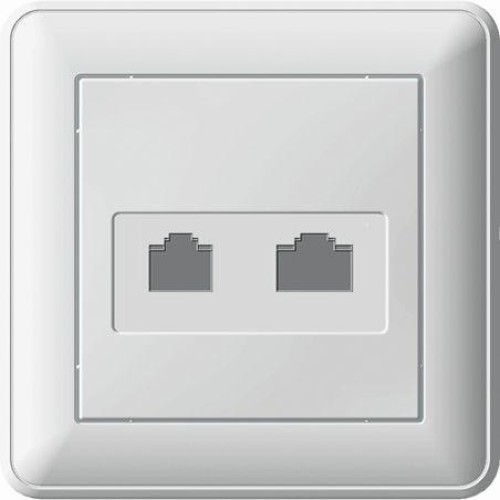 Розетка компьютерная + телефонная 2-м СП W59 RJ45 + RJ11 кат.5E 1А бел. SchE RSI-251TK5E-18 (РСИ-251