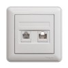 Розетка компьютерная + телефонная 2-м СП W59 RJ45 + RJ11 кат.5E 1А бел. SchE RSI-251TK5E-18 (РСИ-251