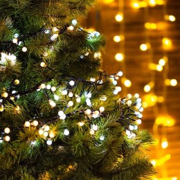 Гирлянда светодиодная "Мишура LED" 3м 288LED бел./тепл. бел. 18Вт 220-240В IP20 провод ПВХ темн. зел