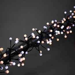 Гирлянда светодиодная "Мишура LED" 3м 288LED бел./тепл. бел. 18Вт 220-240В IP20 провод ПВХ темн. зел