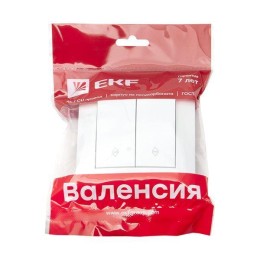 Переключатель проходной 2-кл. СП Валенсия 10А IP20 бел. PROxima EKF EWV10-027-10