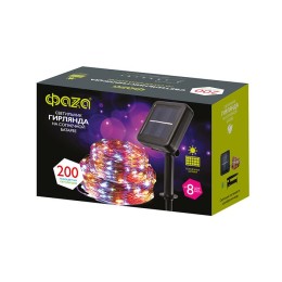 Светильник светодиодный садовый SLR-G03-200M нить 200LED мультицвет с колышком на солнечн. батарее Ф