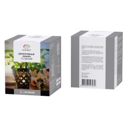 Фонарь декоративный 14х14х16.5см тепл. бел. со свечкой корпус плетеный бронз. Neon-Night 513-055