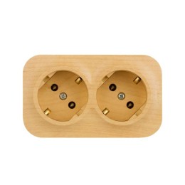 Розетка 2-м ОП Quteo 16А IP20 250В 2х2P+E с заземл. без защ. шторок дерево Leg 782273