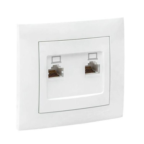 Розетка компьютерная 2-м СП Валенсия RJ45 бел. PROxima EKF EWK02-035-10