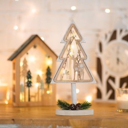 Фигура деревянная "Елка на подставке" 14.5х5х30см 1Вт IP20 с подсветкой Neon-Night 504-028