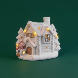 Фигура керамическая "Домик со снеговиком" 26.2х9.5х23.3см 0.1Вт IP20 Neon-Night 505-007