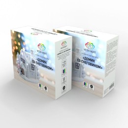 Фигура керамическая "Домик со снеговиком" 26.2х9.5х23.3см 0.1Вт IP20 Neon-Night 505-007