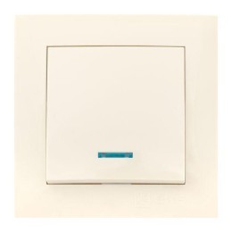 Выключатель 1-кл. СП Валенсия 10А IP20 с индикатором крем. PROxima EKF EWV10-121-20