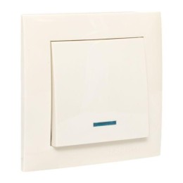 Выключатель 1-кл. СП Валенсия 10А IP20 с индикатором крем. PROxima EKF EWV10-121-20