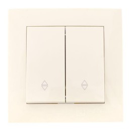 Переключатель проходной 2-кл. СП Валенсия 10А IP20 крем. PROxima EKF EWV10-027-20