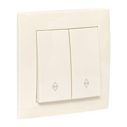 Переключатель проходной 2-кл. СП Валенсия 10А IP20 крем. PROxima EKF EWV10-027-20