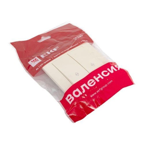 Переключатель проходной 2-кл. СП Валенсия 10А IP20 крем. PROxima EKF EWV10-027-20
