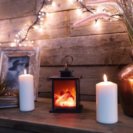 Камин светодиодный "Кантри" 12х12х18.5см эффект живого огня элементы питания 3хAAA (не в компл.) Neo