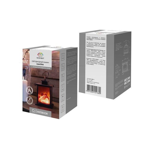 Камин светодиодный "Кантри" 12х12х18.5см эффект живого огня элементы питания 3хAAA (не в компл.) Neo