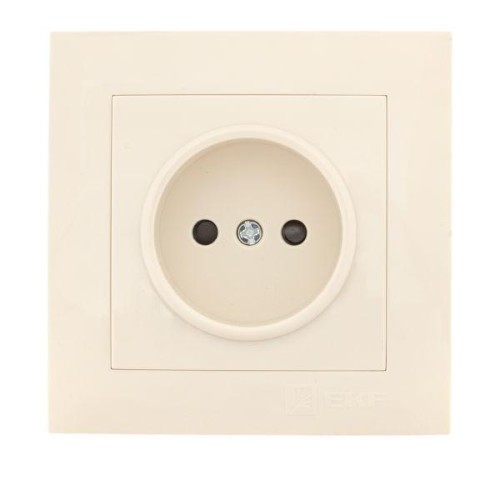Розетка 1-м СП Валенсия 10А IP20 без заземл. защ. шторки крем. PROxima EKF EWR10-022-20
