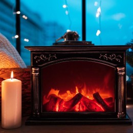 Камин светодиодный "Классика" 33х12х24см эффект живого огня USB и элементы питания 3хC (не в компл.)