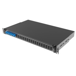 Полка оптическая выдвижная 1U с адатерами 6 х duplex LC OS2 в комплекте с лицевой панелью пигтейлами
