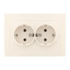 Розетка 2-м СП Валенсия 16А IP20 с заземл. защ. шторки крем. PROxima EKF EWR16-128-20