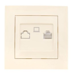 Розетка компьютерная 1-м СП Валенсия RJ45 крем. PROxima EKF EWK01-035-20