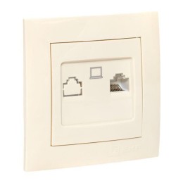 Розетка компьютерная 1-м СП Валенсия RJ45 крем. PROxima EKF EWK01-035-20