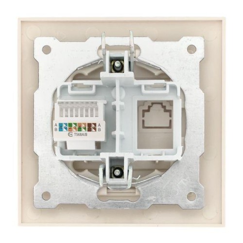 Розетка компьютерная 1-м СП Валенсия RJ45 крем. PROxima EKF EWK01-035-20