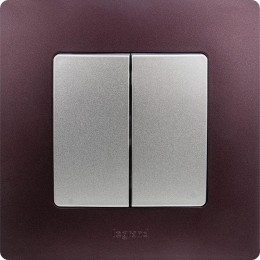 Выключатель 2-кл. СП Etika 10А IP20 250В 10AX авт. зажимы механизм алюм. Leg 672402