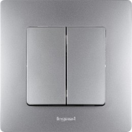 Выключатель 2-кл. СП Etika 10А IP20 250В 10AX авт. зажимы механизм алюм. Leg 672402