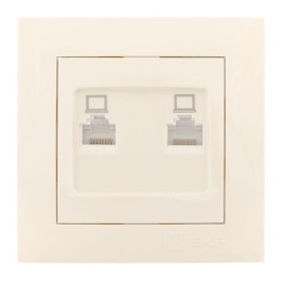 Розетка компьютерная 2-м СП Валенсия RJ45 крем. PROxima EKF EWK02-035-20