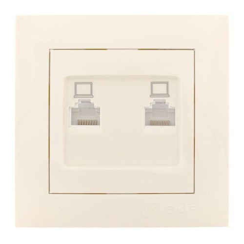 Розетка компьютерная 2-м СП Валенсия RJ45 крем. PROxima EKF EWK02-035-20