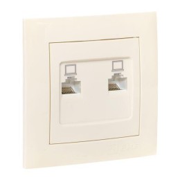 Розетка компьютерная 2-м СП Валенсия RJ45 крем. PROxima EKF EWK02-035-20