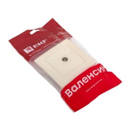 Розетка телевизионная TV 1-м Валенсия 5-862МГц 75Ом крем. PROxima EKF EWA00-027-20