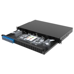 Полка оптическая выдвижная 1U с адатерами 8 х duplex SC OS2 в комплекте с лицевой панелью пигтейлами