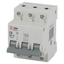 Выключатель автоматический модульный 3п C 10А 4.5кА ВА 47-29 SIMPLE-mod-20 ЭРА Б0039237