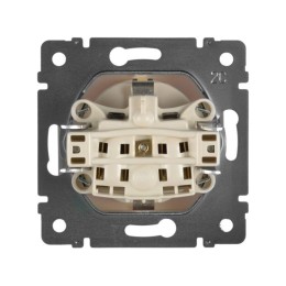 Розетка 1-м СП Valena 16А IP21 230/250В 2P+E с заземл. защ. шторки на винтах механизм сл. кость Leg