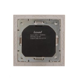 Розетка 1-м СП Rain 16А с заземл. + USB разъем бел. LEZARD 703-0202-181