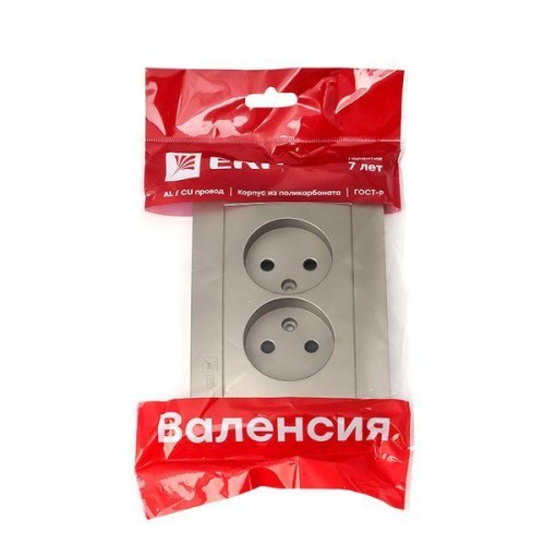 Панель лицевая Валенсия для розетки 2-м 10А защ. шторки без заземл. кашемир PROxima EKF ESR10-L-102-