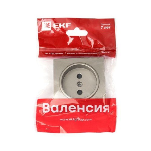Панель лицевая Валенсия для розетки 1-м 10А защ. шторки без заземл. кашемир PROxima EKF ESR10-L-022-