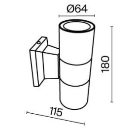 Светильник Bowery 2х50Вт GU10 IP54 бра настен. Maytoni O574WL-02W